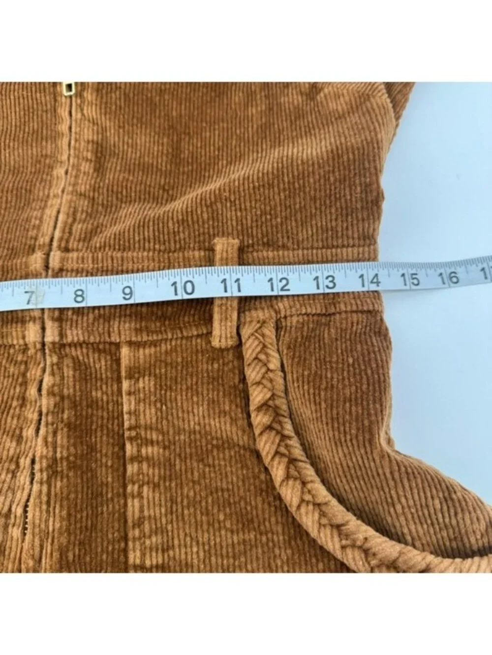 Show Me Your Mumu Outlaw Romper Womens Medium Brown Corduroy Braided Zip Front - Picture 5 of 10